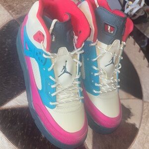 Jordan Kids Sneakers in Pink, Teal, and Cream